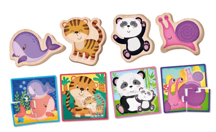 LISCIANI MONTESSORI BABY WOOD PUZZLE ZE ZWIERZĘTAMI